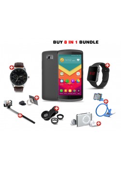 Dream Deal 8 in 1 Bundle Offer, Lafee Smartphone, Macra Digital Unisex Watch, Yazole Fashion Watch, Mobile Holder, Mobile Phone Ring Holder, Selfie Stick, Clip Lens, Mp3 Player